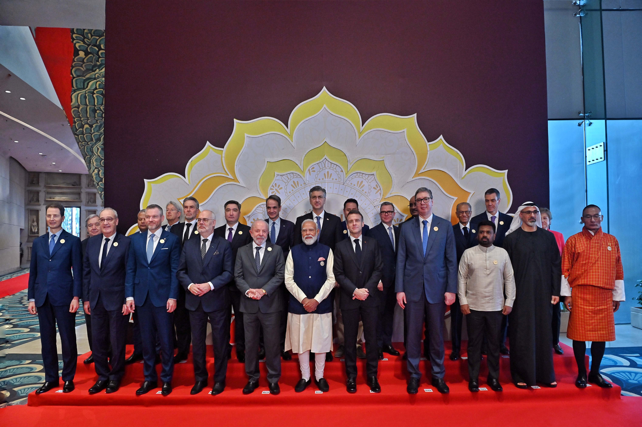 World leaders with Prime Minister Narendra Modi at the opening of the India AI Impact Summit, Bharat Mandapam, New Delhi, 19 February 2026. Photo: Prime Minister's Office, Government of India, GODL-India.