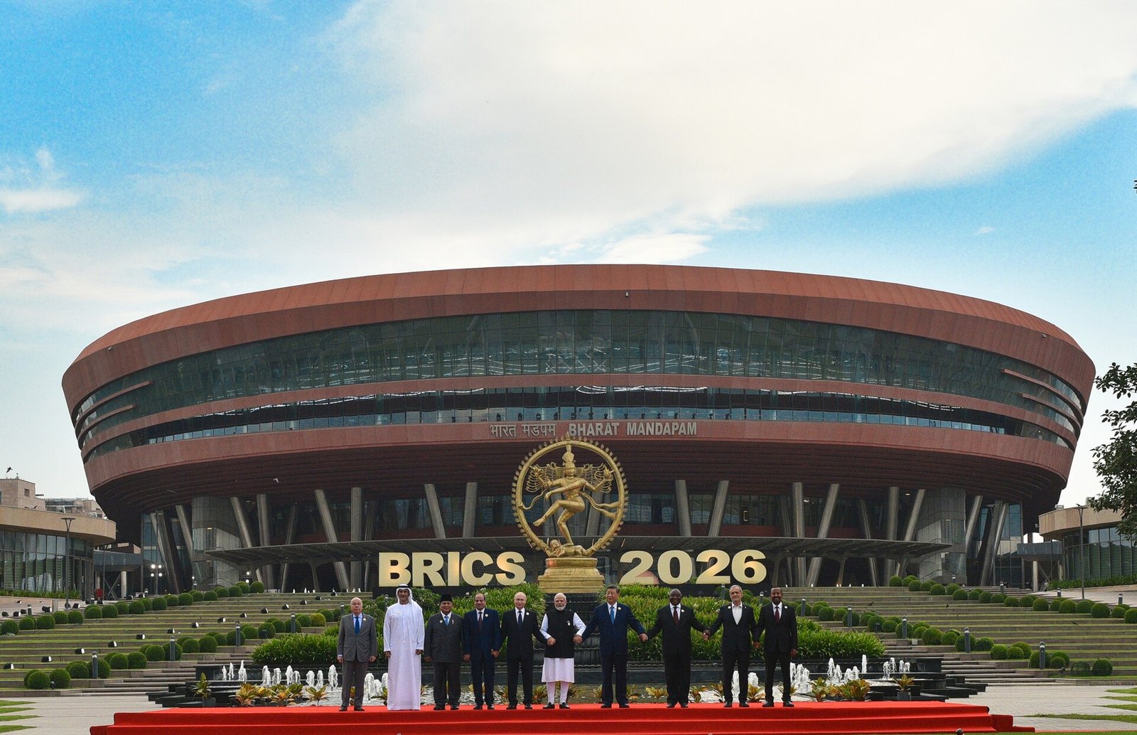 Leaders at the 18th BRICS Summit at Bharat Mandapam, New Delhi, 12 September 2026. Bangladesh, invited as BIMSTEC chair, sent no one. Photo: Prime Minister's Office, Government of India, GODL-India.