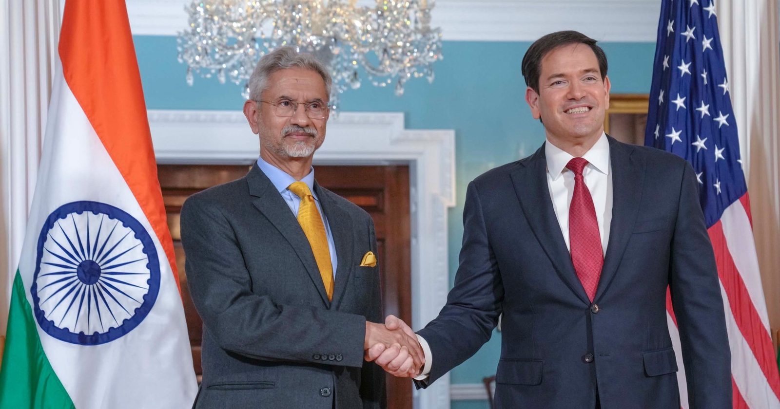 Secretary of State Marco Rubio, right, with India's External Affairs Minister S. Jaishankar at the State Department, Washington, 3 February 2026. Under the order of 16 October, Rubio is one of the two officials who can end the waiver. Photo: US Department of State (Freddie Everett) via Wikimedia Commons.jpg), public domain.